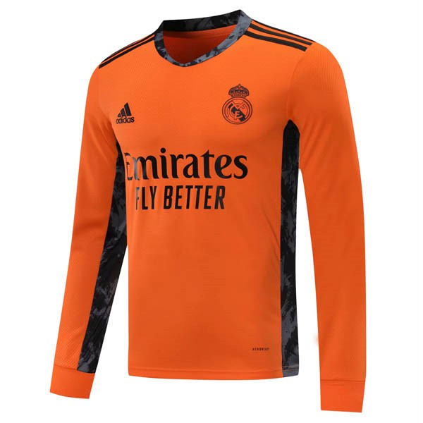 Camiseta Real Madrid Segunda Equipación ML 2020-2021 Naranja